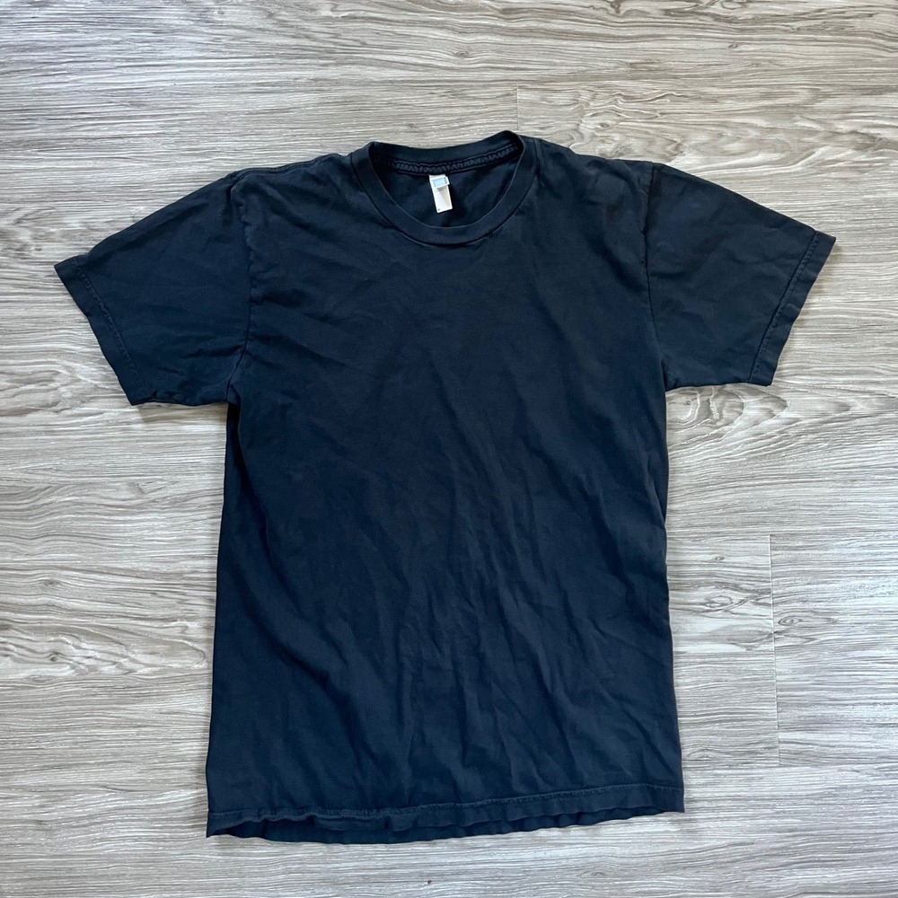 American Apparel Mens Black Short Sleeve Crewneck Cotton T-Shirt Size M 2001